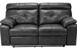 HOME Cameron Large Leather Manual Recliner Sofa - Black